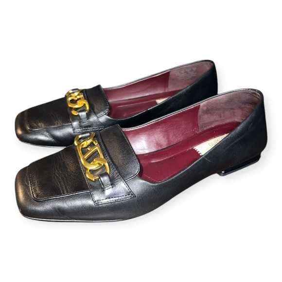 Franco Sarto women’s Tiari Elegant Black slip onLoafers w/ Gold Accent sz 8.5M - Picture 15 of 15